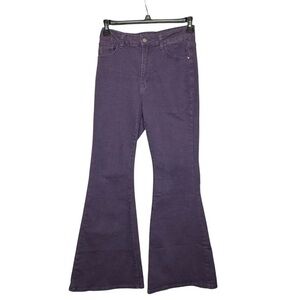 Gilipur Flare Jeans Purple L Denim High Rise Retro Boho Y2K Style Pants Women's